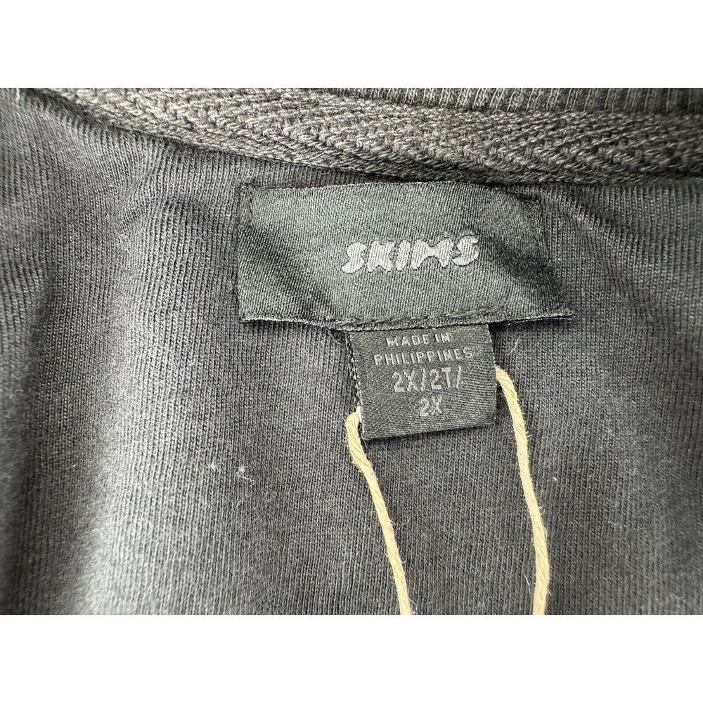 Skims Fleece Lounge Track Jacket Sz XXL Cropped Black Onyx Outdoor Casual New - Picture 11 of 15